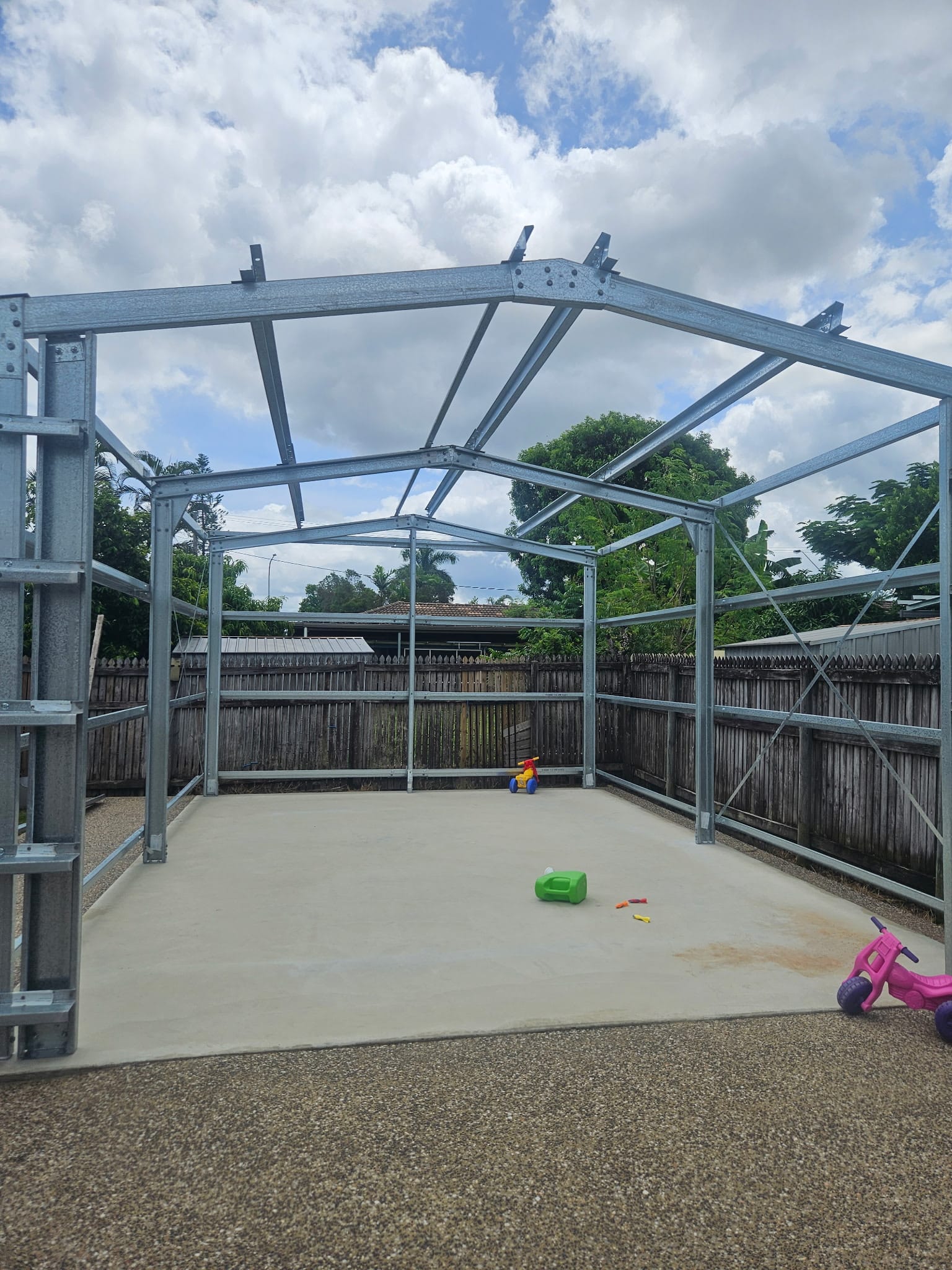 Shed construction before